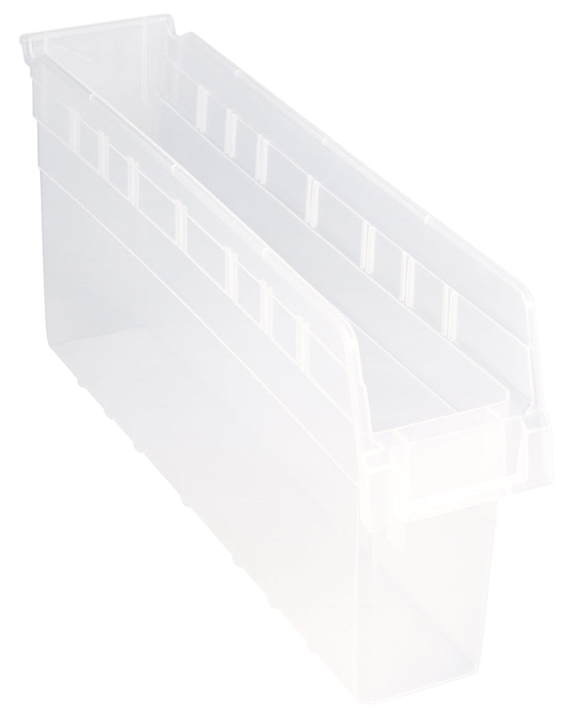 Quantum Clear-View Store-Max 8" Shelf Bins – QSB801CL to QSB806CL – Case Pack – 23-5/8" x 4-3/8" x 8" – QSB805CL – Clear