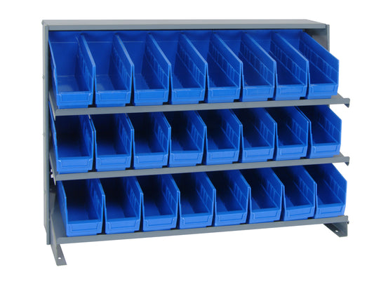 Quantum Bench Racks with Bins – 12" x 36" x 26-1/2" – QPRHA-201 – Blue
