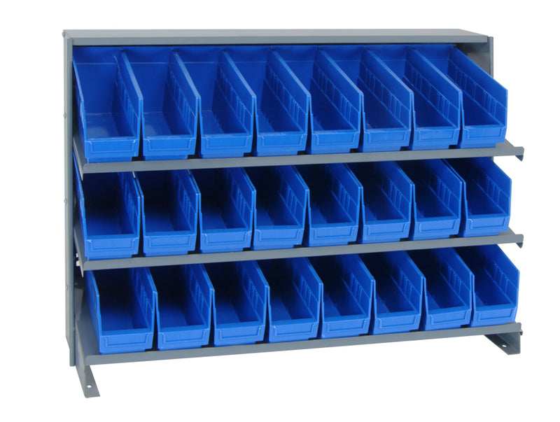 Quantum Bench Racks with Bins – 12" x 36" x 26-1/2" – QPRHA-201 – Blue