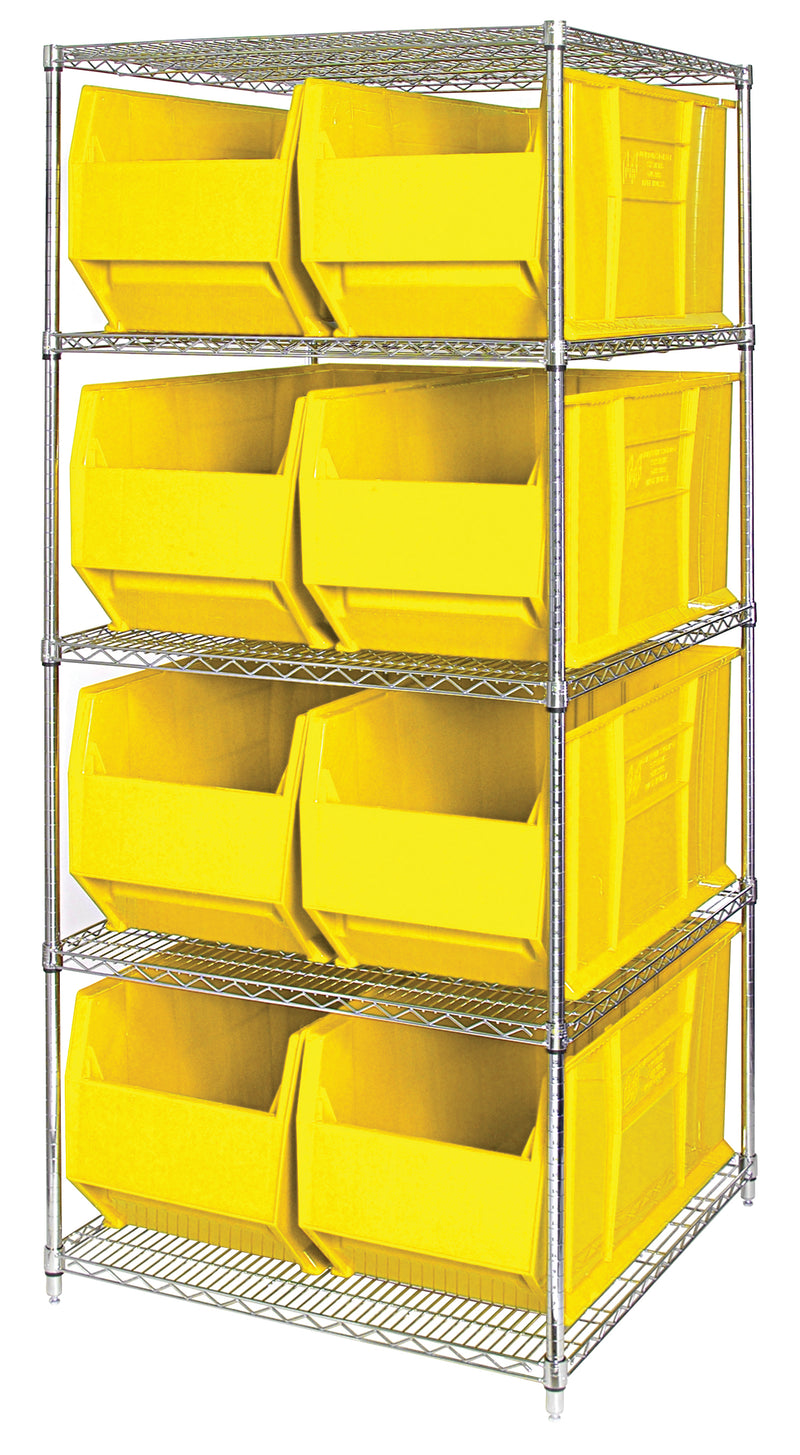 Quantum 30" & 36" Wire Shelving Systems – 36" x 36" x 86" – WR5-993 – Yellow