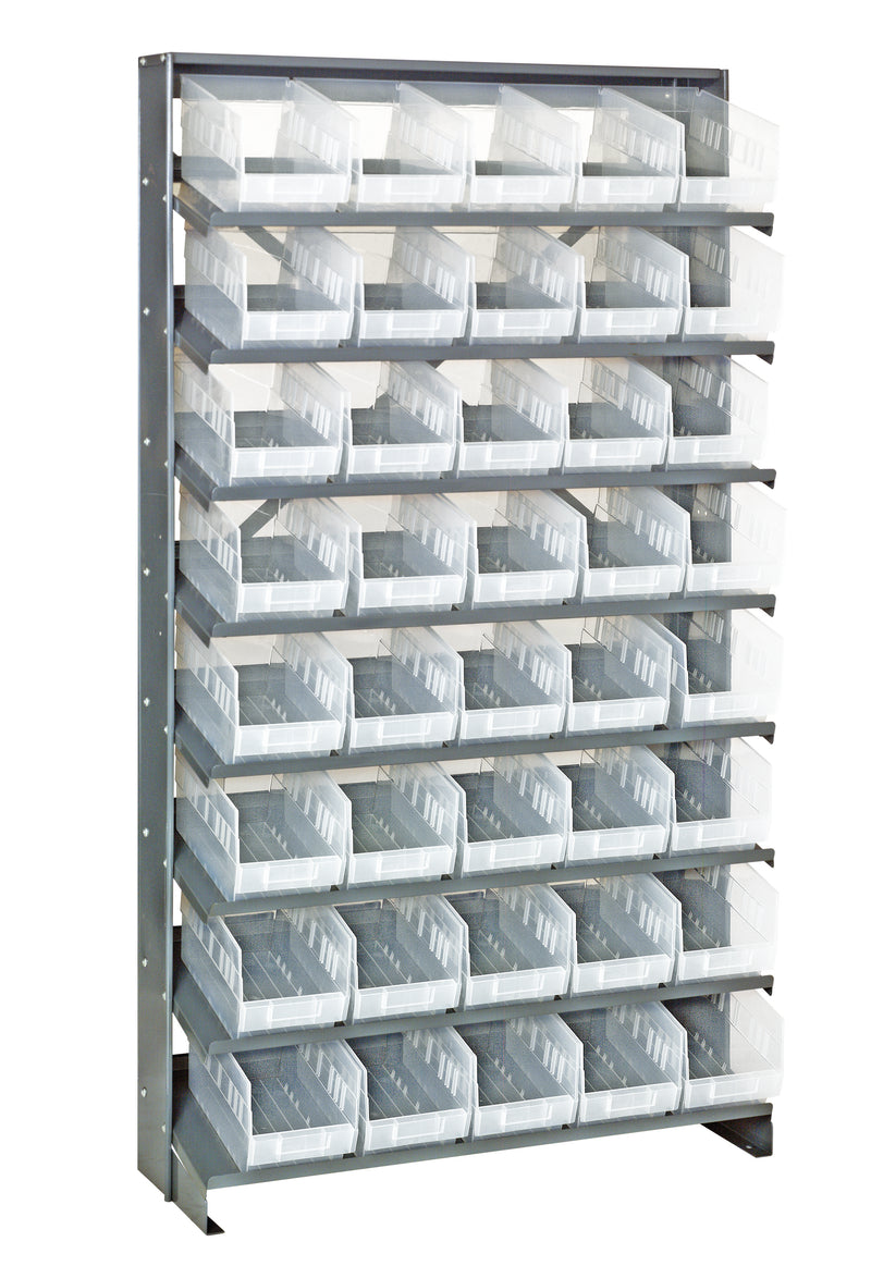 Quantum Single-Sided Pick Racks – 18" x 36" x 63-1/2" – QPRS-201CL to QPRS-208CL – QPRS-202CL – Clear