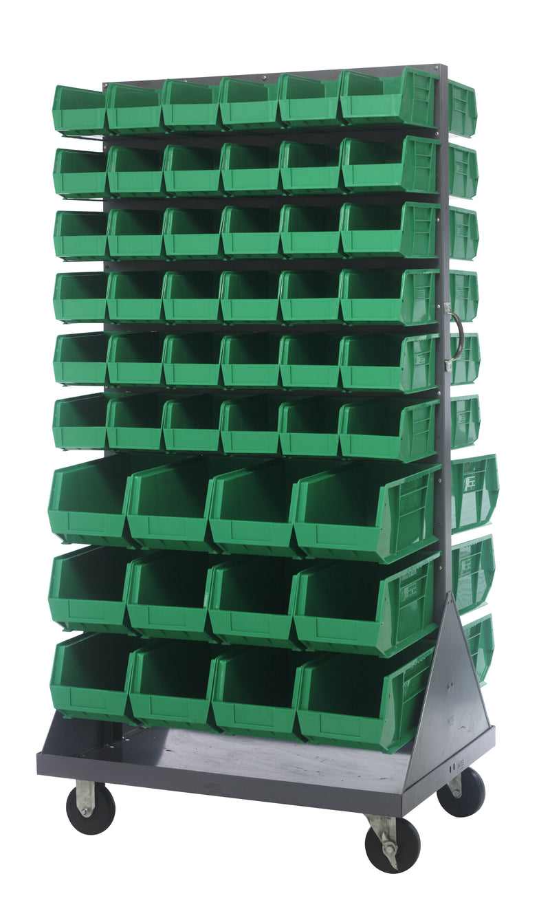 Quantum Mobile Louvered Panels with Bins – 36" x 25" x 72" – QMD-36H-230240 – Green
