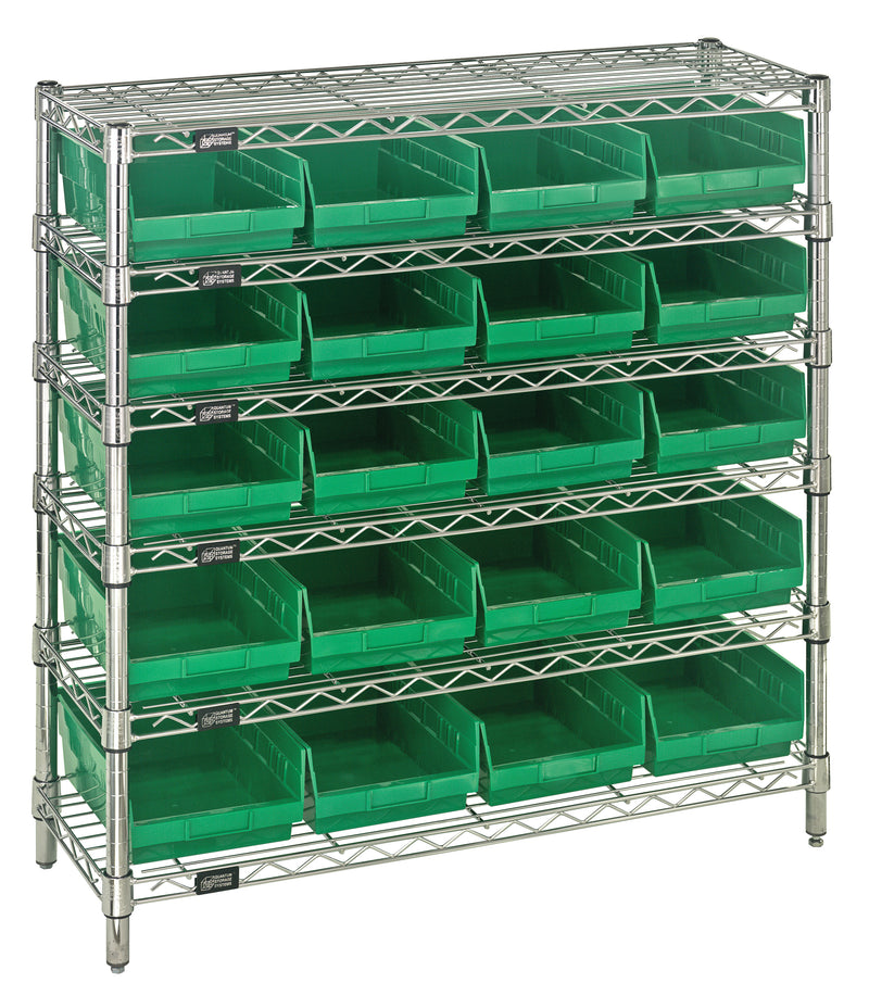 Quantum Complete Bin Center – 12" x 36" x 36" – WR6-36-1236-101 – WR6-36-1236-107 – Green
