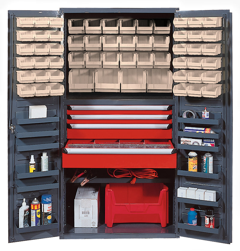 Quantum 36" Wide Storage Cabinets – 36" x 24" x 72" – QSC Series – QSC-3672-4D – Kit – QSC-3672-4D – Ivory