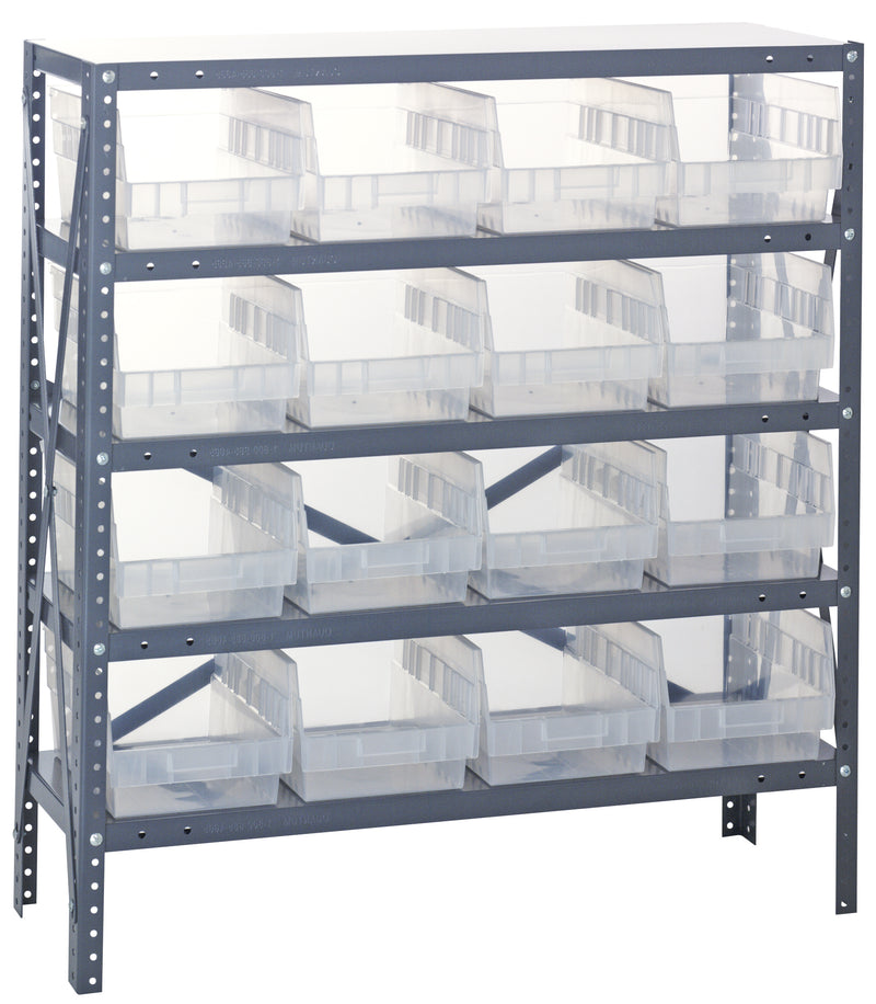 Quantum Clear-View Steel Shelving Units – 1275-207CL to 1839-210CL – 1839-208CL – Clear
