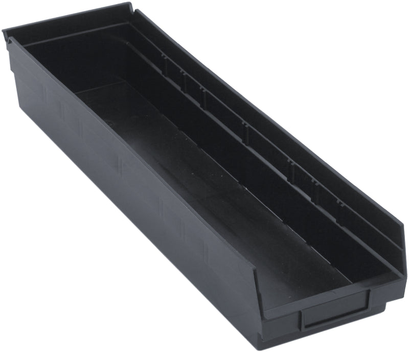 Quantum 4" Shelf Bins – QSB105 to QSB110 – Case Pack – 23-5/8" x 6-5/8" x 4" – QSB106 – Black