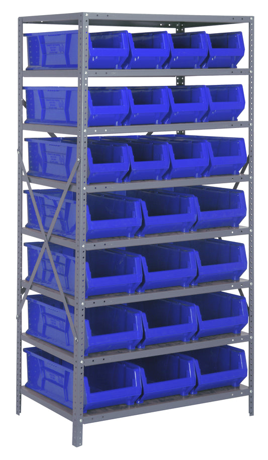 Quantum 24" Steel Shelving Systems – 24" x 36" x 75" – 2475-950952 to 2475-953954 – 2475-950952 – Blue