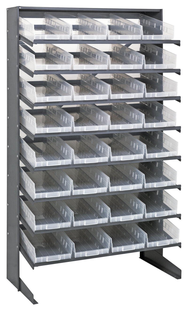 Quantum Single-Sided Pick Racks – 18" x 36" x 60" – QPRS-108CL – Clear