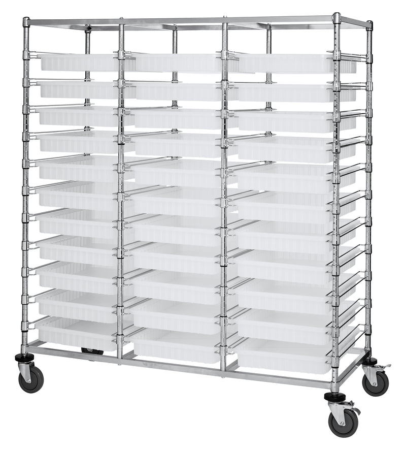 Quantum Clear-View Bin Carts – 24" x 60" x 69" – BC216069M2TCL – Clear