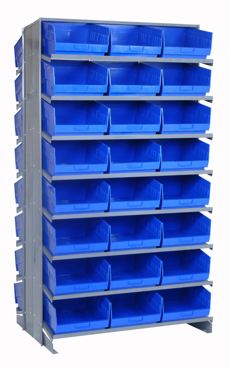 Quantum Double-Sided Pick Racks with Bins – 24" x 36" x 63-1/2" – Kit – QPRD-209 – Blue