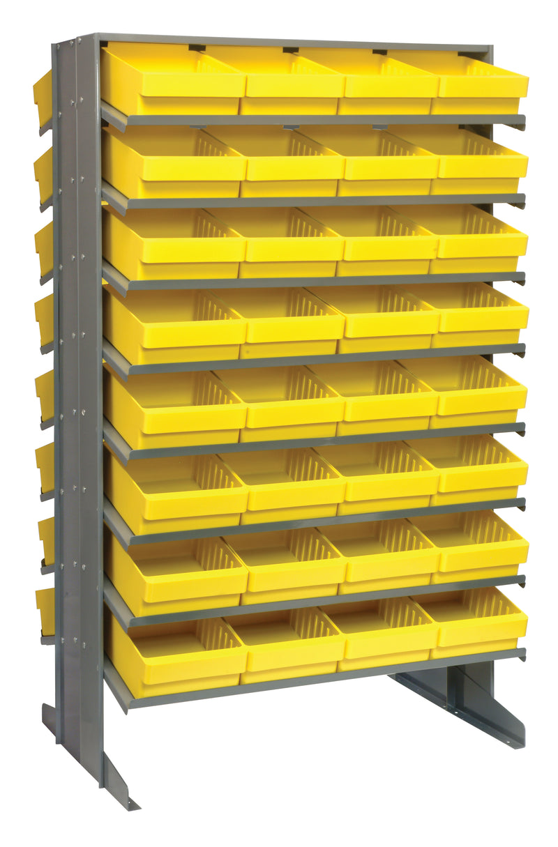 Quantum Double-Sided Pick Racks – 24" x 36" x 60" – QPRD-501 – QPRD-701 – Yellow