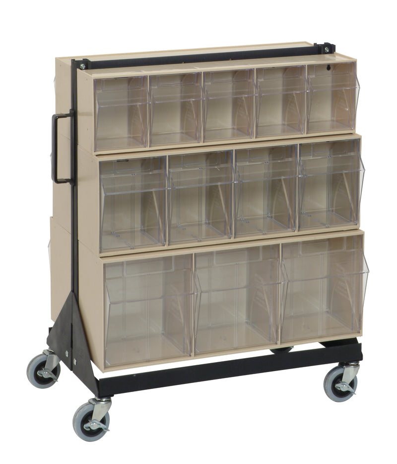 Quantum Clear Tip-Out Bin Stand – 16" x 23-5/8" x 28" – QFS224-24 – QFS400 – Ivory
