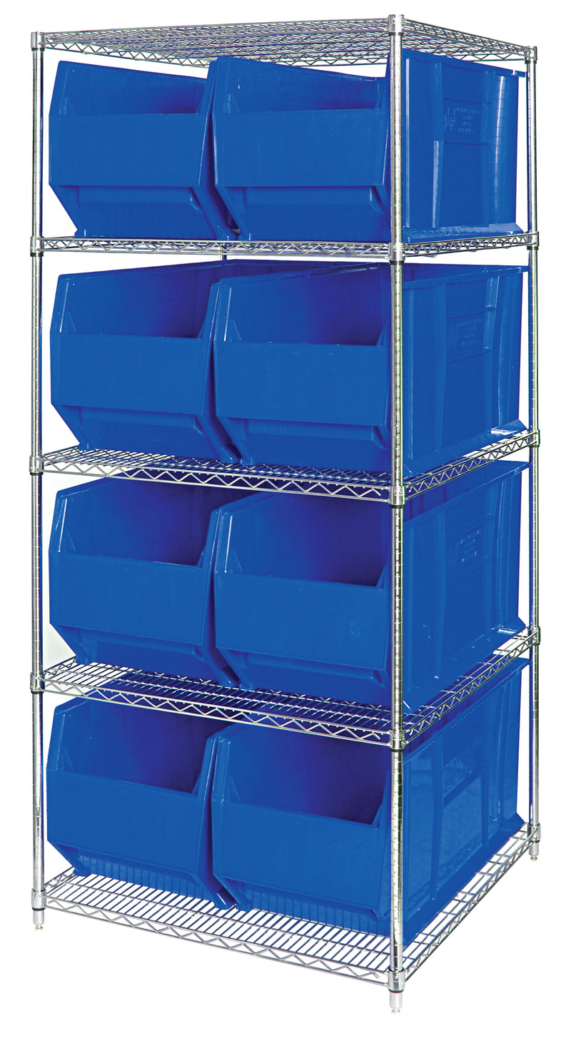 Quantum 30" & 36" Wire Shelving Systems – 36" x 36" x 86" – WR5-993 – Blue