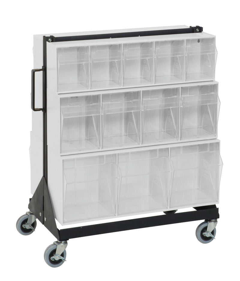 Quantum Clear Tip-Out Bin Stand – 16" x 23-5/8" x 28" – QFS224-24 – QFS400 – White
