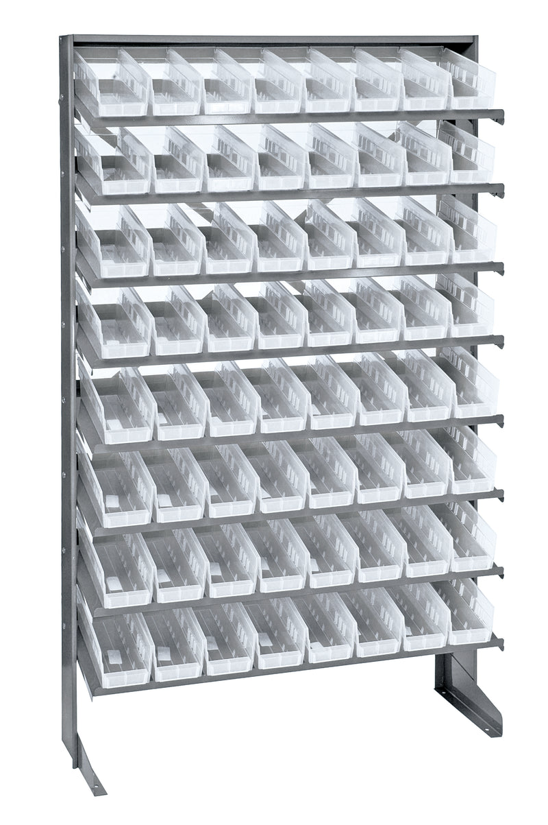 Quantum Single-Sided Pick Racks – 12" x 36" x 60" – QPRS-101CL – Clear