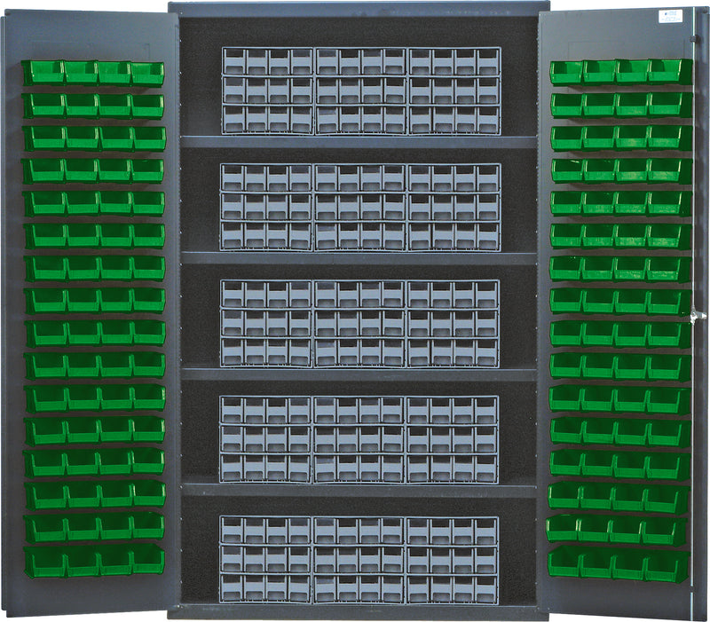 Quantum Storage Cabinets with Bins – 24" x 48" x 78" – QSC Series – QSC-QIC122 – Green