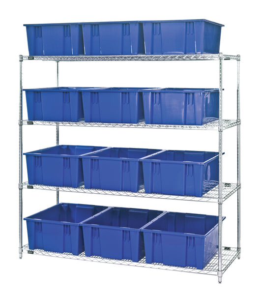 Quantum Stack & Nest Container Wr4-12225 – 60" x 24" x 63" – WR4-12225 – Blue