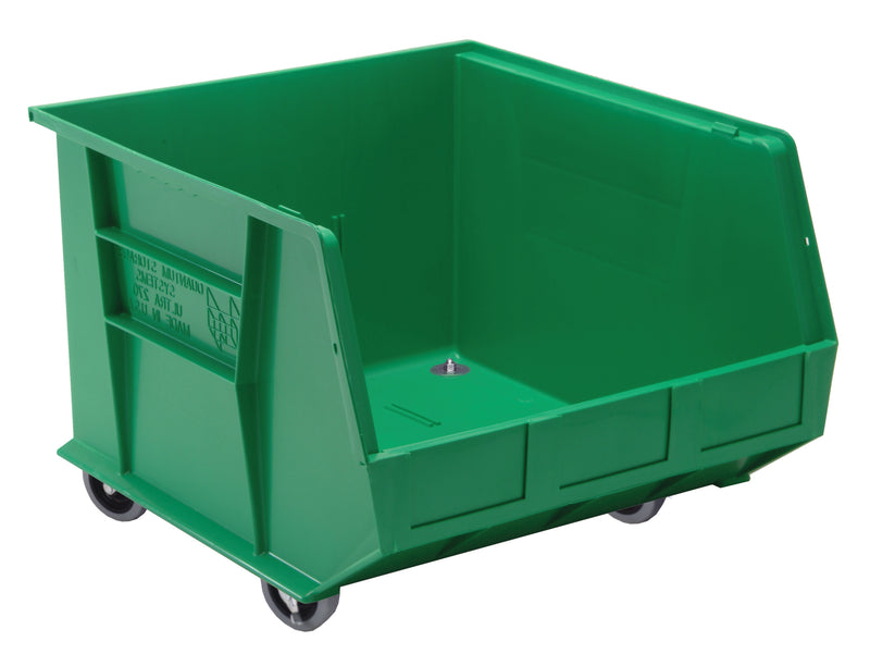 Quantum Ultra Stack & Hang Bins – QUS250 to QUS275MOB – Case Pack – 18" x 16-1/2" x 11" (with casters 14"H) – QUS275MOB – Green