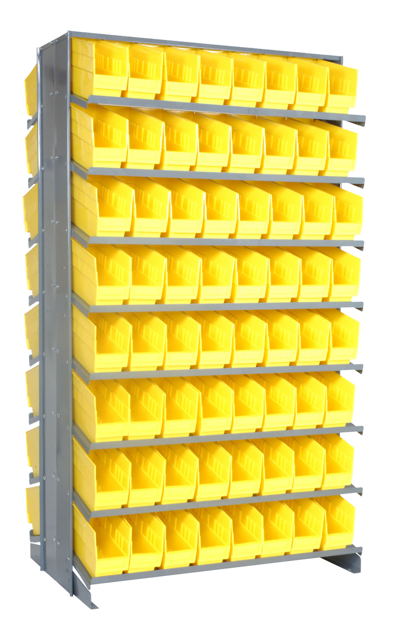 Quantum Double-Sided Pick Racks with Bins – 24" x 36" x 63-1/2" – Kit – QPRD-201 – Yellow