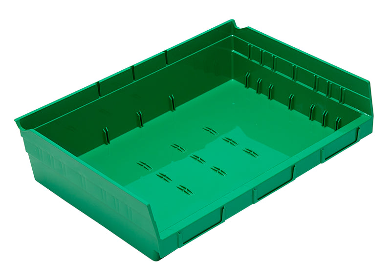 Quantum 4" Shelf Bins – QSB114 to QSB122 – Case Pack – 11-5/8" x 16-1/2" x 4" – QSB118 – Green