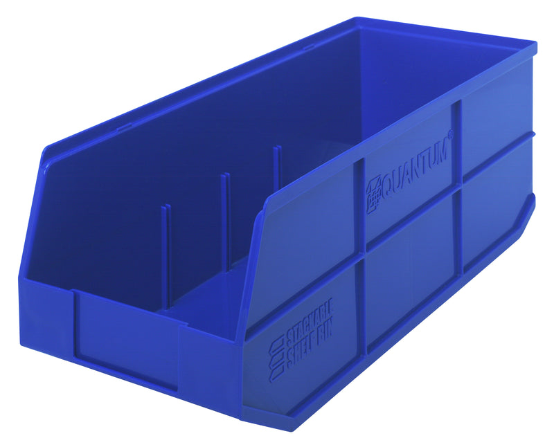Quantum Stackable Shelf Bins – SSB463 to SSB485 – Case Pack – 20-1/2" x 8-1/4" x 7" – SSB483 – Blue