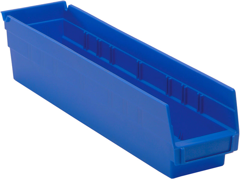 Quantum 4" Shelf Bins – QSB100 to QSB104 – Case Pack – 17-7/8" x 4-1/8" x 4" – QSB103 – Blue