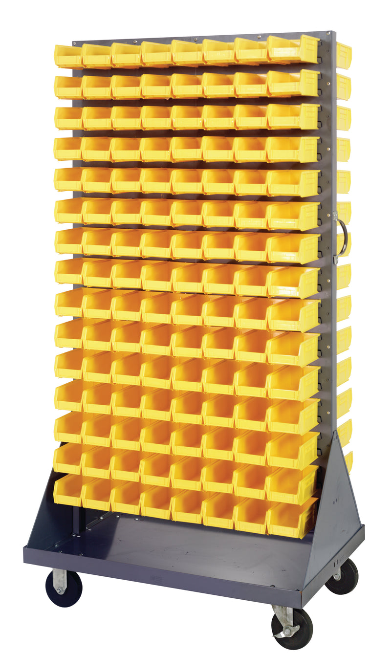 Quantum Mobile Louvered Panels with Bins – 36" x 25" x 72" – QMD-36H-220 – Yellow