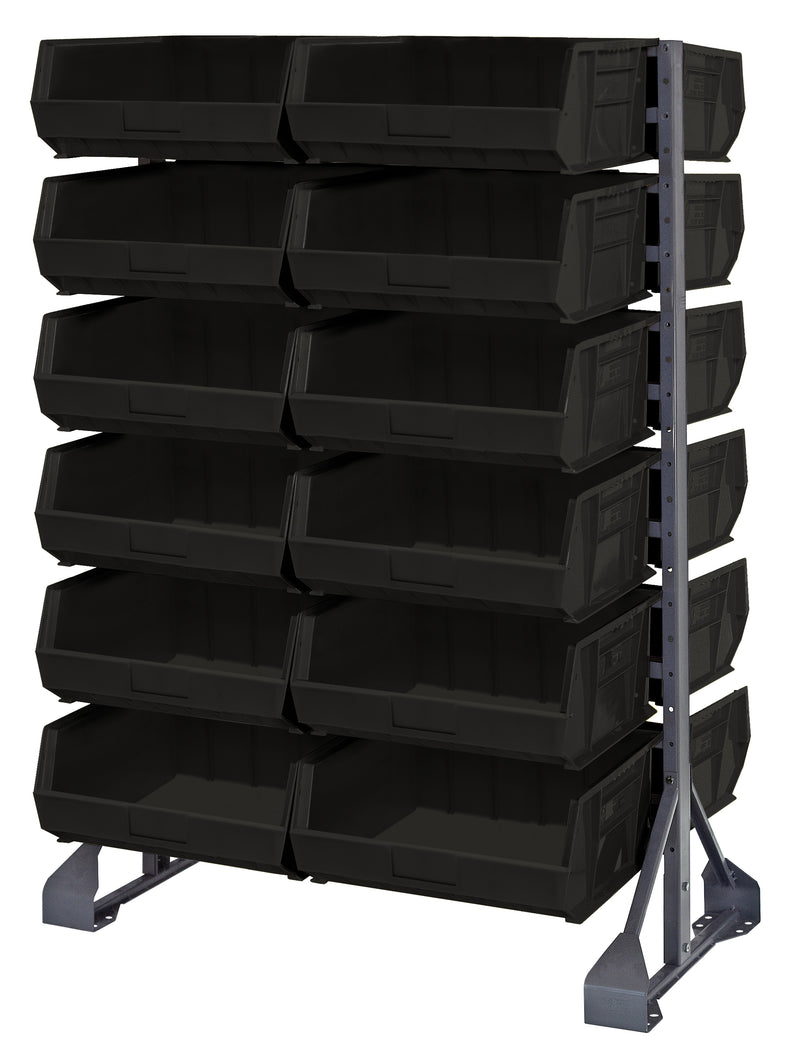 Quantum Steel Rails for Bins – 36" x 20" x 53" – QRU-12D to QRU-12S – Kit – QRU-12D-239-48BK