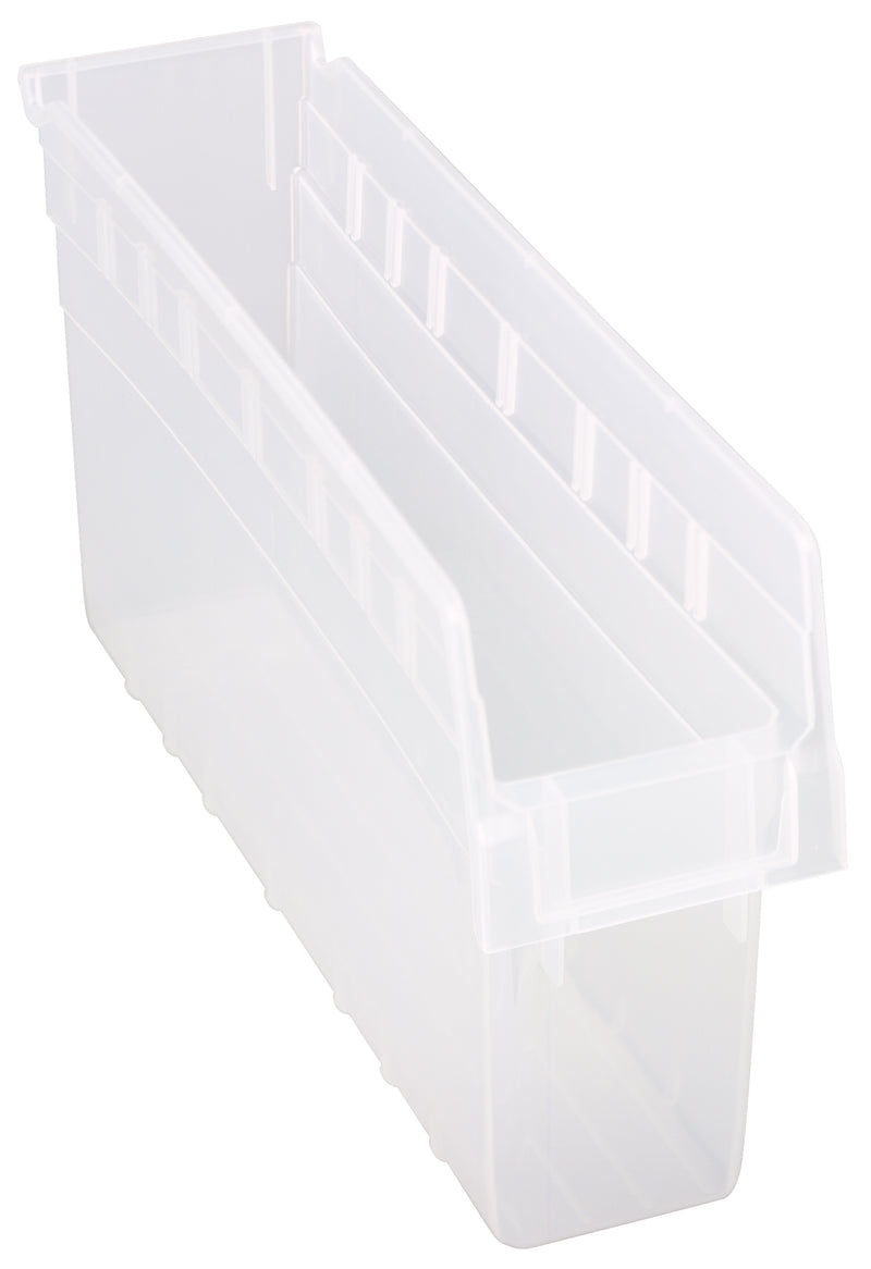 Quantum Clear-View Store-Max 8" Shelf Bins – QSB801CL to QSB806CL – Case Pack – 17-7/8" x 4-3/8" x 8" – QSB803CL – Clear