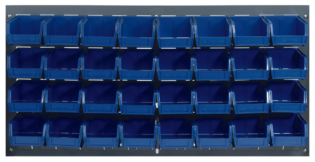 Quantum Stack & Hang Gray Louvered Panel with Bins – 36" x 19" – Kit – QLP-3619 – QLP-3619 – 210-32 – Blue
