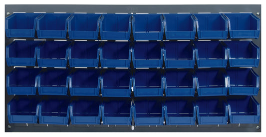 Quantum Stack & Hang Gray Louvered Panel with Bins – 36" x 19" – Kit – QLP-3619 – QLP-3619 – 210-32 – Blue