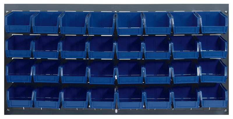 Quantum Stack & Hang Gray Louvered Panel with Bins – 36" x 19" – Kit – QLP-3619 – QLP-3619 – 210-32 – Blue
