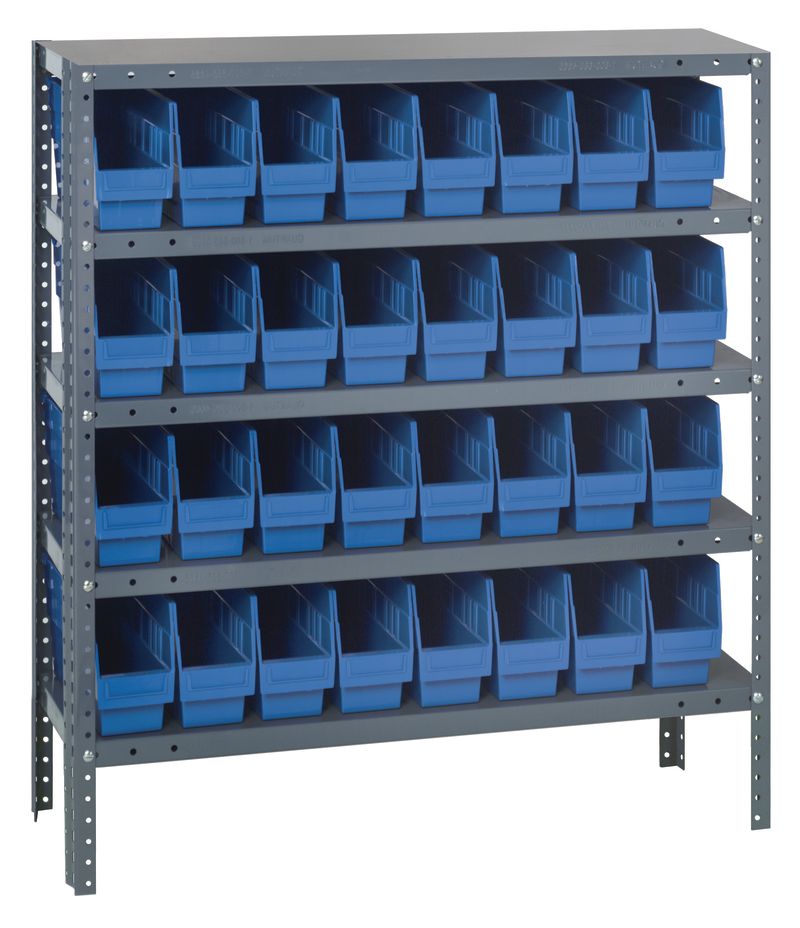 39" High - Large Bin Shelf System w/ 5 Shelves