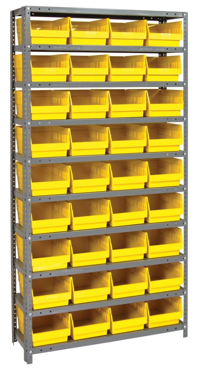 75" High - Large Bin Shelf System w/ 10 Shelves