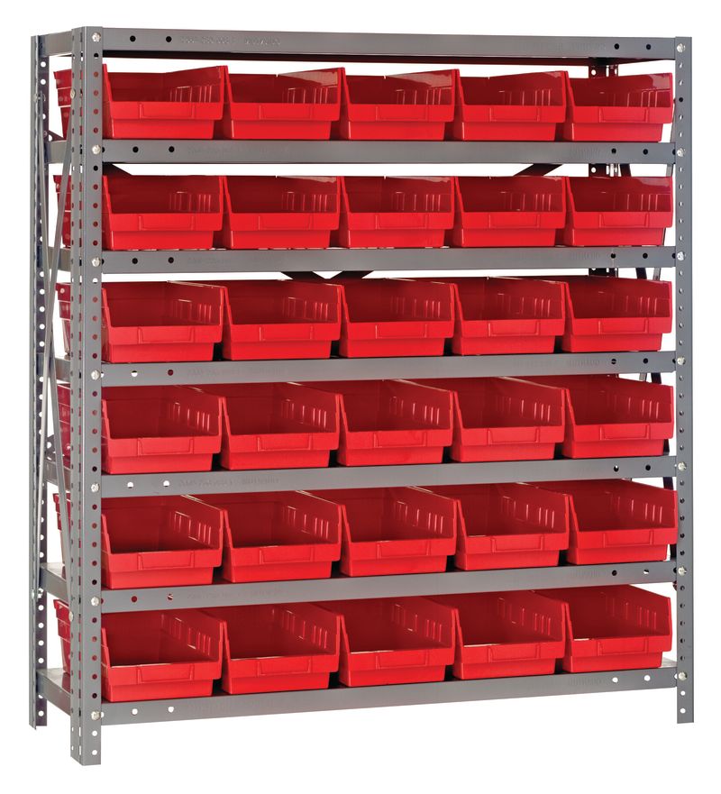 39" High - Economy Shelf Bin System w/ 7 Shelves