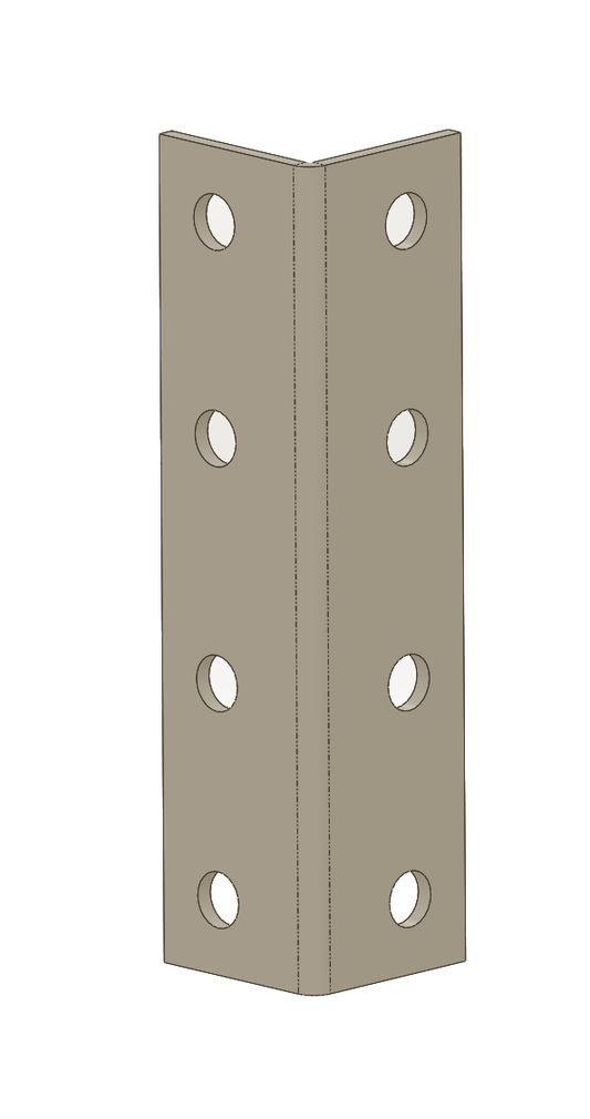 Metal corner brace with multiple holes on a white background
