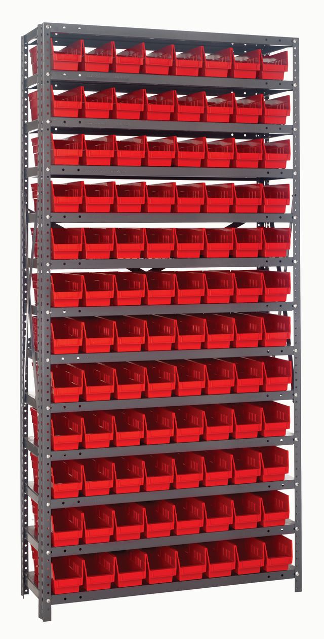 75" High - Economy Shelf Bin System w/ 13 Shelves
