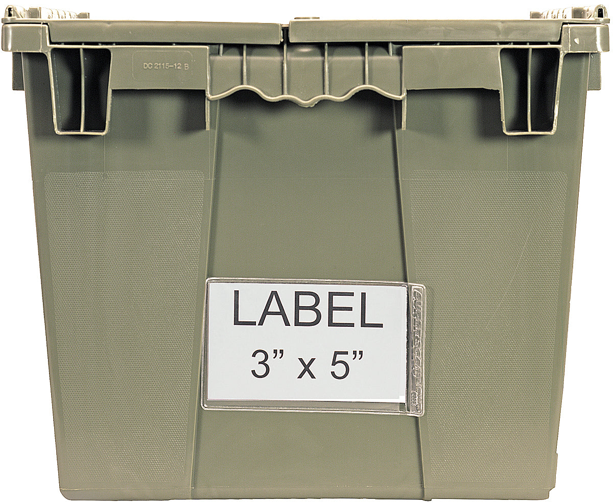 Quantum QDL-2115 clear label holder for attached-top containers – pack of 24
