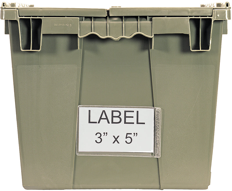 Quantum QDL-2115 clear label holder for attached-top containers – pack of 24