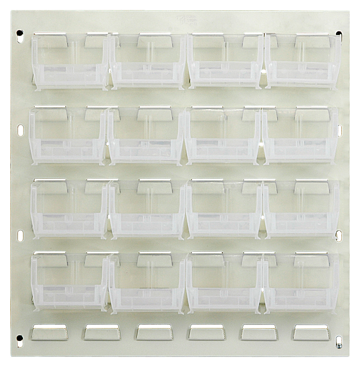 Quantum QLP-1819HC-210-16CL oyster-white louvered panel kit with clear bins