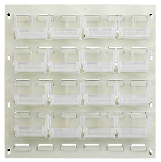 Quantum QLP-1819HC-210-16CL oyster-white louvered panel kit with clear bins