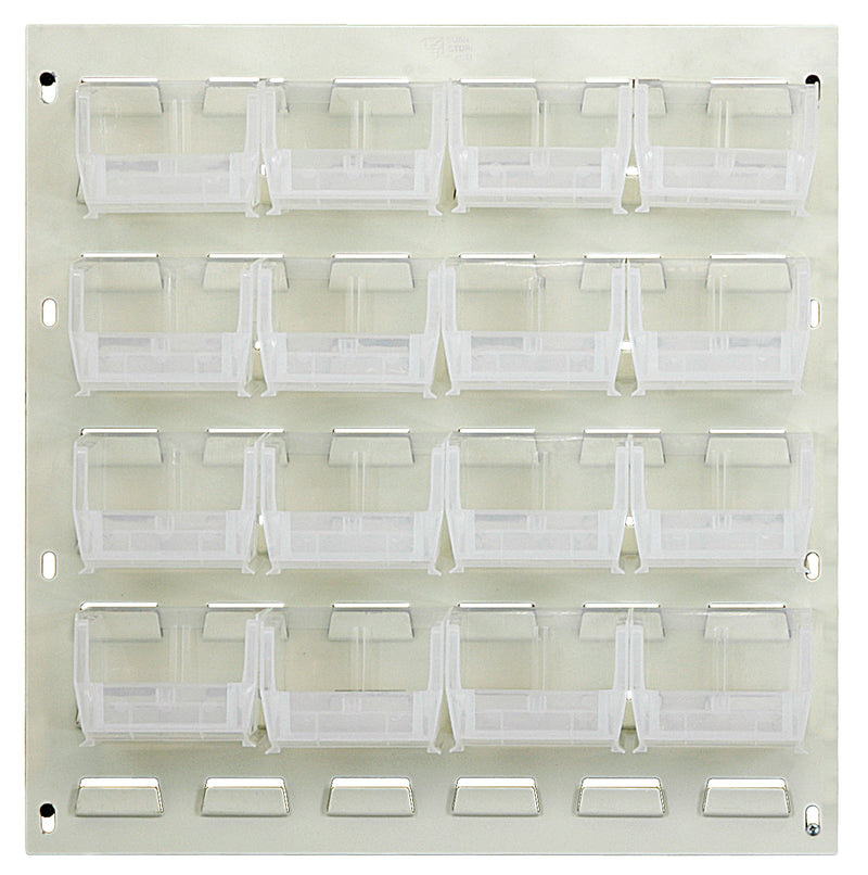 Quantum QLP-1819HC-210-16CL oyster-white louvered panel kit with clear bins