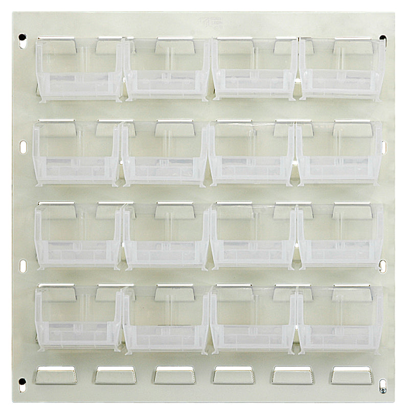 Quantum QLP-1819HC-220-16CL oyster-white louvered panel kit with clear bins