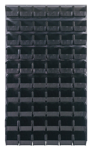 Quantum QLP-3661-230-60 in Black – Quantum Louvered Panels with Bins – 36" x 61" – Gray