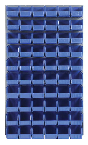 Quantum QLP-3661-230-60 in Blue – Quantum Louvered Panels with Bins – 36" x 61" – Gray