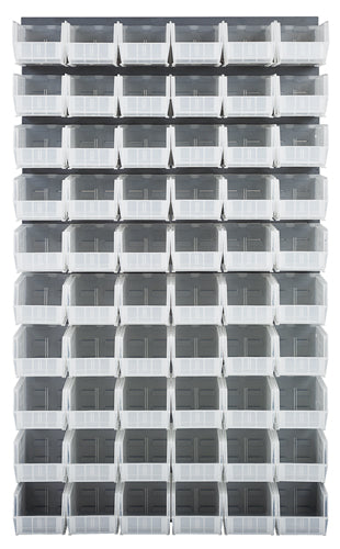 Quantum QLP-3661-230-60 in Clear – Quantum Louvered Panels with Bins – 36" x 61" – Gray