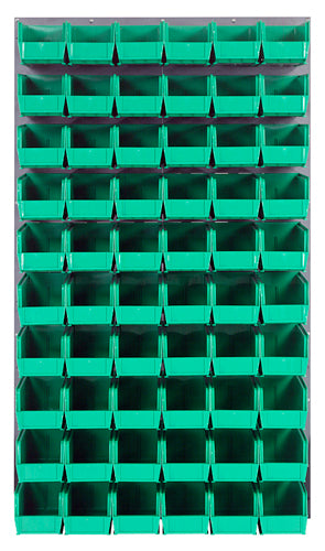 Quantum QLP-3661-230-60 in Green – Quantum Louvered Panels with Bins – 36" x 61" – Gray