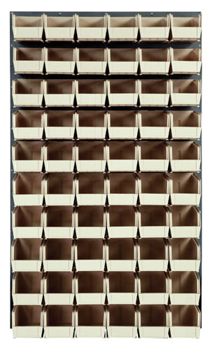 Quantum QLP-3661-230-60 in Ivory – Quantum Louvered Panels with Bins – 36" x 61" – Gray