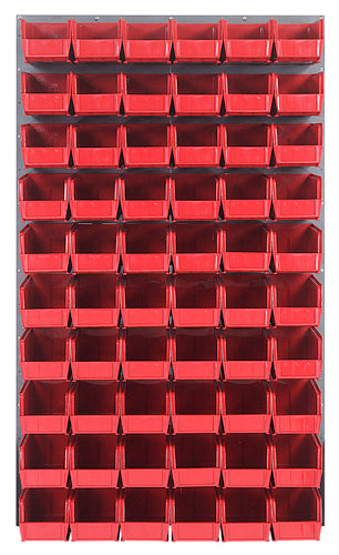 Quantum QLP-3661-230-60 in Red – Quantum Louvered Panels with Bins – 36" x 61" – Gray