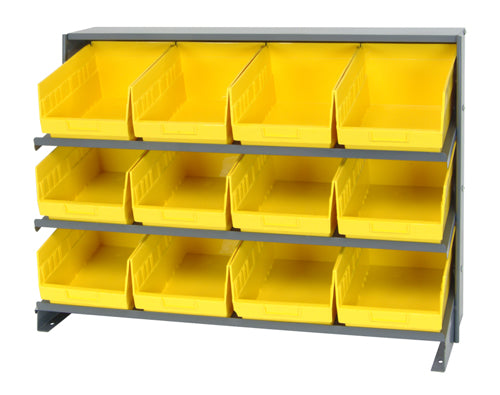 Quantum QPRHA-207 in Yellow – Quantum Bench Racks with Bins – 12" x 36" x 26-1/2"